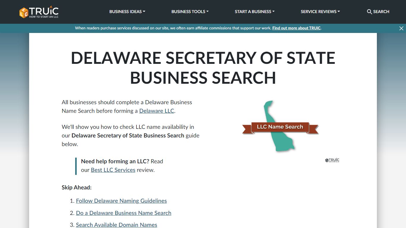 DE LLC Search - Delaware Business Entity Search | TRUiC